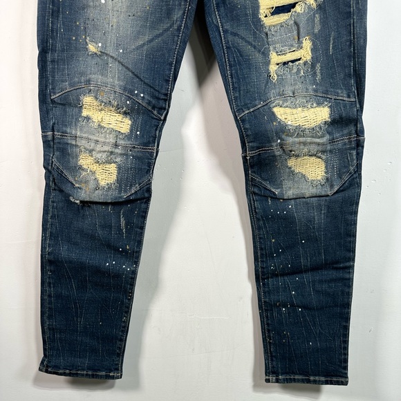 Smoke Rise DNM Co Distressed Lazy Fit Jean, Men's Size 32/32 - Blue/Multi - Picture 7 of 12